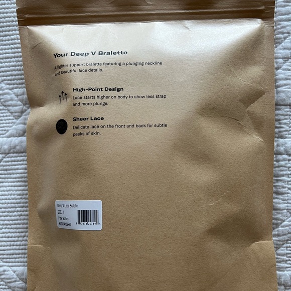 Knix Lace Deep-V Bra in Pink Sorbet (Brand New) - Picture 2 of 4